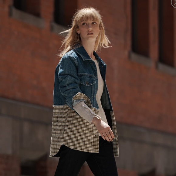 sandro denim jacket with rhinestone fringe